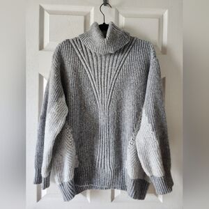 Vera Wang Two-Tone Gray Cowl Neck Sweater